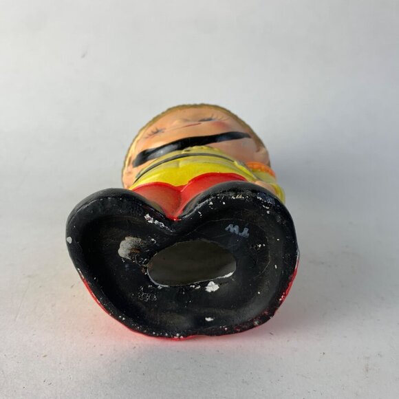 Vintage Toy Soldier Boy Money Bank Painted Yellow Jacket Red Pants - Picture 5 of 6